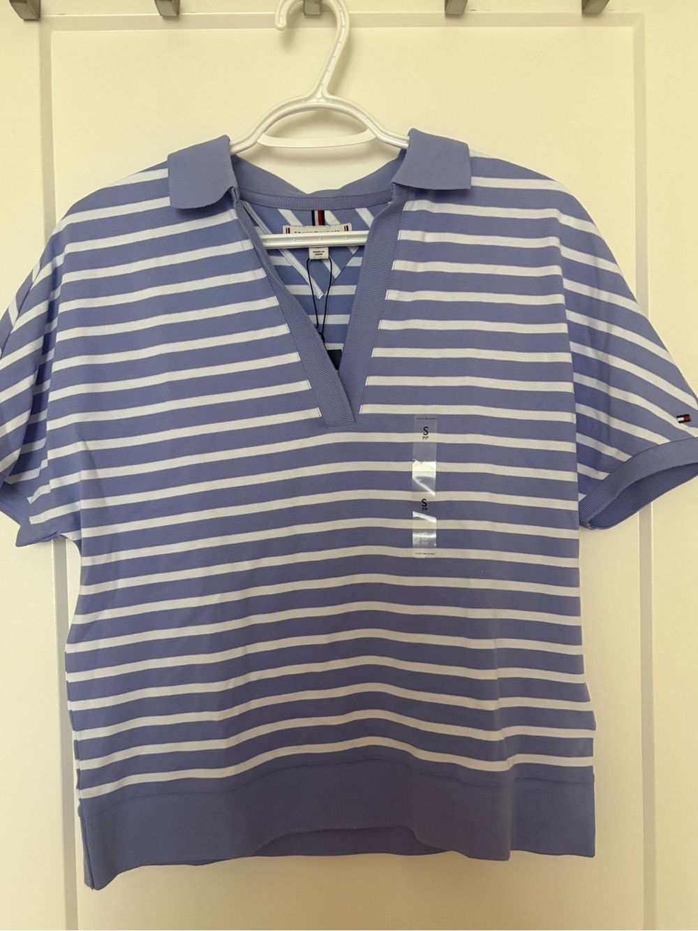 Tommy Hilfiger Lavender & White Striped Polo Shirt